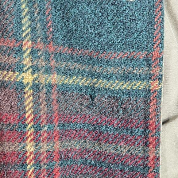 Vintage Polo Ralph Lauren Coat Mens XL Olive Hooded Parka Plaid Wool Cape 90s - Picture 15 of 15